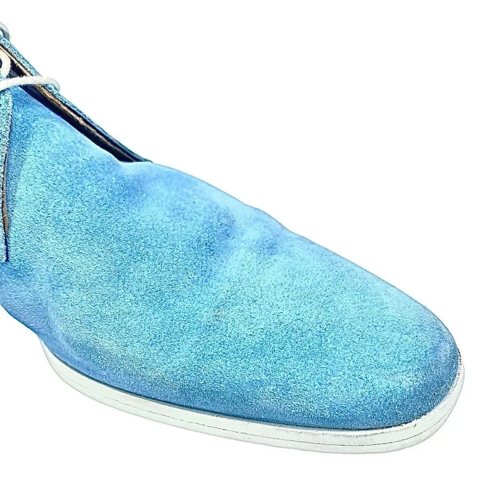 Sutor Mantellassi Blue Suede Chelsea Boots Mens US 10.5 / UK 9.5 Luxury Italian